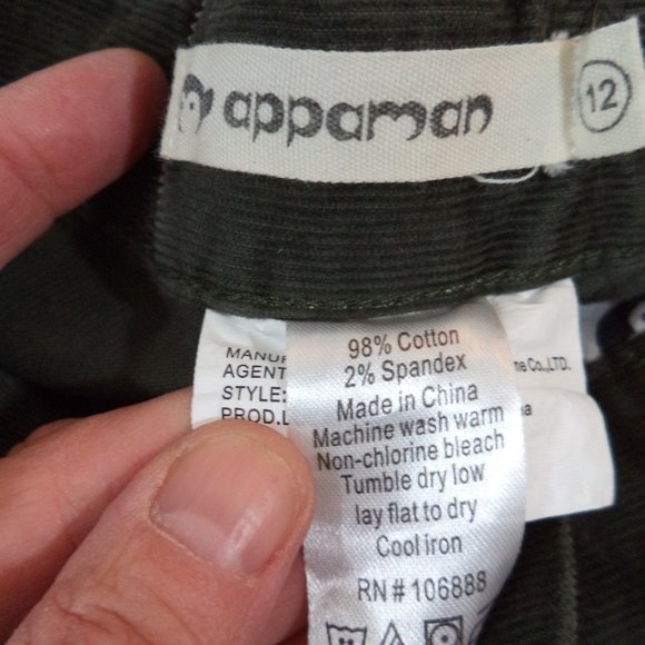 High rise skinny cordoroy pants olive green NWT Appaman Inc Lower East Side NYC - Picture 9 of 9